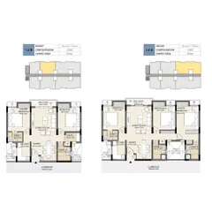 More examples of floor plans from the catalogue, showing different configurations for 2BHK and 3BHK apartments. This work is available to the public through the web tool econiwas.com.