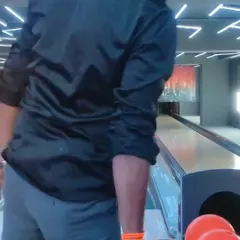 Concentration is key. A competitor focuses on the pins during one of our bowling league nights in Bangalore.