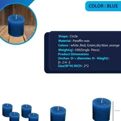 Here are the details for the 2x2 inch blue pillar candle. All my candles in this range are made from the same high-quality paraffin wax for a consistent burn.