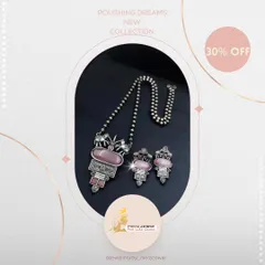 This is my 'Polishing Dreams' oxidized necklace set in a lovely pink shade. The set includes a statement pendant necklace and matching earrings, perfect for a coordinated ethnic look.