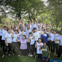 The energy of our Yogiparivaar is our greatest strength. This is a glimpse of the joy and togetherness from one of our outdoor yoga events, where students of all ages and levels practice as one family.
