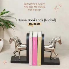 For the book lover, our horse bookends in a nickel finish are a perfect blend of form and function. They add a story to your shelf while keeping your books in order.