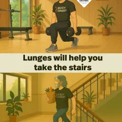 Lunges are more than just a leg exercise. They build the single-leg strength and stability required for everyday activities like climbing stairs with ease, even when carrying a heavy load.