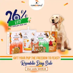 Gift your pup the freedom to feast with my Republic Day Sale. Celebrate with a proud discount on our entire range of fresh, natural, and healthy dog food.