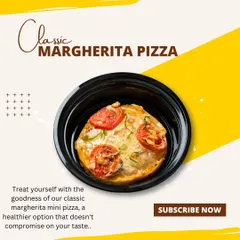 Craving pizza? Our Classic Margherita Mini Pizza is the perfect way to treat yourself without the guilt. It's a healthier option that doesn't compromise on the taste you love.