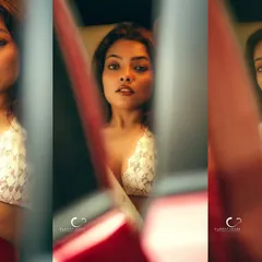 A triptych of gazes, each telling a slightly different story. This composition explores the subtle shifts in expression that can happen in a single, intimate moment.