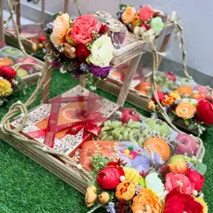 Our tiered fruit and gift hampers are designed to impress. They are perfect as wedding return favors or welcome gifts for guests, offering a beautiful and thoughtful gesture of hospitality.