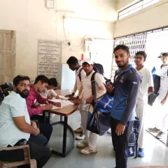 A young player checks in for the U-19 trials in Pune. He carries his kit and his dreams, and we are here to give him the platform to achieve them.