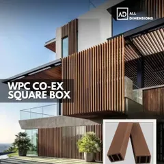 My work isn't just for floors. Here, I used WPC Co-Ex square box louvers as an architectural feature on the facade of a modern home, adding texture, shade, and a sophisticated design element.