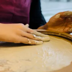 Getting hands-on with texture paste to build the moon's craters. This is the therapeutic, tactile part of the process where your moon starts to take shape.
