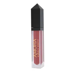 A single tube of 'Amoha' liquid lipstick, shot cleanly on a white background.