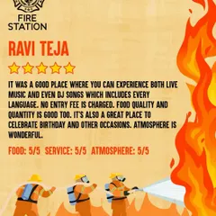 Ravi Teja says we're a great place for live music, DJ nights, and celebrations. We're heating up with 5-star reviews.