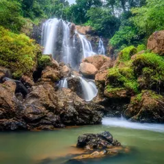 A long exposure of Shirley Falls in Uttara Kannada. This image is part of my commentary on the art of photography versus AI-generated content, emphasizing the value of capturing a real moment in time.
