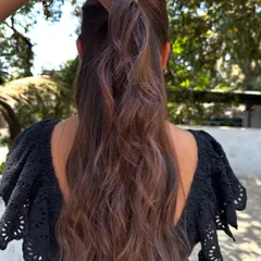 Prepping a beautiful bride-to-be. We went with a soft, romantic color and style that will look incredible on her big day.