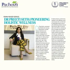 It was a proud moment to be featured in Femina for my work in pioneering holistic wellness. For over 25 years, my goal has been to blend science and tradition to help people nurture the beauty they inherently possess. This article captures the philosophy that drives me and my work at Pachouli.