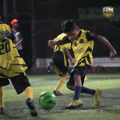 A player in the middle of a match, about to make a pass or take a shot. These game situations are where players learn to think on their feet.