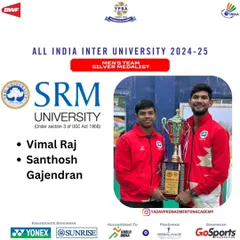 Our trainees Vimal Raj and Santhosh Gajendran secured a Silver medal for SRM University at the All India Inter-University championship, a highly competitive national event.