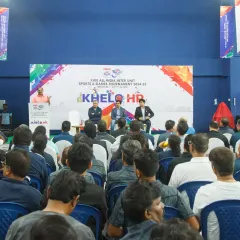 An opening ceremony for the 'Khelo HP' corporate sports tournament. We manage all aspects of the event, including formal proceedings, scheduling, and on-court action.
