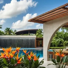 In the heart of a serene Tiger Reserve, this resort coffee shop features a cascading waterfall and a swimming pool. We designed this space to create a sanctuary where the forest’s whispers meet curated comfort for quiet reflection and connection.
