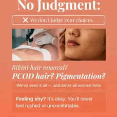Whether it's for bikini hair removal, PCOD-related facial hair, or pigmentation, you will never feel rushed or uncomfortable here. We are all women, and I've created a space where you can feel completely at ease discussing your concerns.