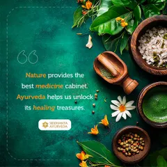 A beautiful flat lay of natural ingredients used in Ayurveda. From fresh leaves to ground powders and whole spices, each element has a specific purpose in restoring health and balance.
