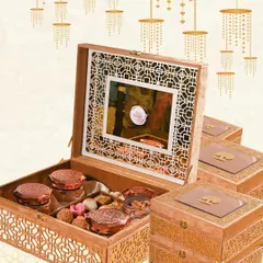 This is a glimpse of my 'Afreen' Wedding Edit, a collection designed to honor the timeless grace of Indian weddings. Each hamper is a blessing, filled with handcrafted delicacies and bespoke keepsakes to make your 'I do' moments unforgettable.