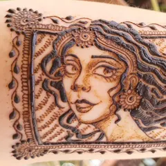 A close-up of the woman's face from my framed portrait doodle. I love the expressive eyes and the texture created in her hair.