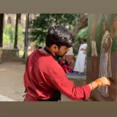 Painting outdoors in the campus of J.J. School of Art. I often find inspiration in my immediate surroundings.