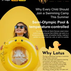 Our summer camp is designed to be an exciting and fitness-oriented experience. This graphic highlights the benefits of joining, from professional training in a premium pool to gaining confidence in the water.