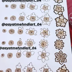 Everything starts from zero. This is how we begin, by practicing basic floral motifs on paper. I teach you the techniques to build clean, beautiful flowers step by step, forming the foundation for all complex mehendi designs.