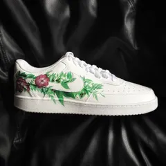 A side profile of the "Fresh Bloom" custom sneaker, showing the floral design wrapping around the shoe.