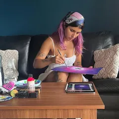 Sometimes you just have to get comfortable. Here I am on the couch, working on the 'One Piece' themed PS5 plates.