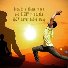 The Warrior I pose is a powerful asana that builds strength and confidence. Just like the sun, the glow from your yoga practice never fades away; it only gets brighter the more you nurture it.
