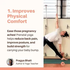 Prenatal yoga is a powerful tool for improving physical comfort during pregnancy. Here, I demonstrate Trikonasana (Triangle Pose), which helps reduce back pain, improve posture, and build the strength needed to carry your baby bump with greater ease.