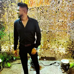 All black for a glamorous wedding reception. This look is perfect for a classy evening event or a high-energy Sangeet night.