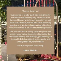 "The venue looked stunning, the atmosphere was exactly as we had envisioned." A heartfelt note from a mother of the bride.