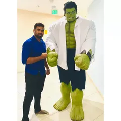 Hulk smash! Meet our incredible Hulk character, towering over guests and ready to bring some super-strength fun to your party. A guaranteed showstopper for Marvel fans.