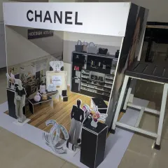 This is what our students can achieve. A successfully completed college-level project: a detailed 3ft x 3ft model of a luxury Chanel showroom, demonstrating skills in spatial design and model making.