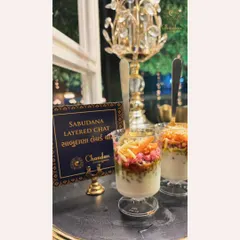 A modern twist on a classic. This is my Sabudana Layered Chaat, a delightful mix of textures and flavors served in a glass for a contemporary and convenient party bite.