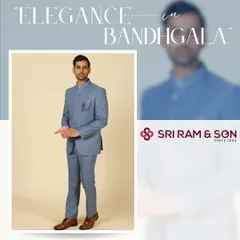 Unveil unmatched elegance with this stunning pastel blue bandhgala. Tailored to perfection and featuring delicate embroidery, it is the epitome of grace and sophistication for any grand occasion.