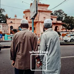 This is what I see: a story of lifelong companionship on a busy street. My process starts with observing the world around me and finding moments of connection that others might miss.