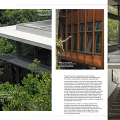 Our Jack Tree House project, featured in Architecture+Design, was designed as a tranquil sanctuary built around a central jackfruit tree. Large windows create the illusion of sitting in a garden while indoors, constantly connecting the inhabitants with nature.