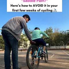 Pain should never be part of your ride. Here, I'm helping a new cyclist find a comfortable position. A proper bike fit and the right technique are the first steps to ensuring you can ride pain free and build a lasting habit.
