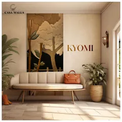 Inspired by nature, our "Kyomi" wall panel uses layered materials to depict a serene bamboo and tree landscape. This piece brings an earthy, organic warmth to an entryway, turning a simple wall into a piece of narrative art.