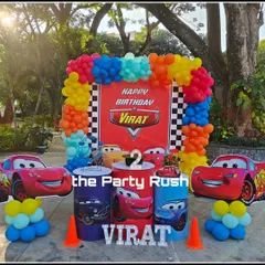 A duplicate image of the popular Disney Cars theme, highlighting the fun and energy of this classic choice for a child's birthday.