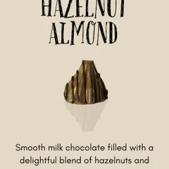 Our Hazelnut Almond modak features smooth milk chocolate filled with a delightful blend of roasted hazelnuts and almonds.