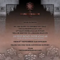 Clear communication is key when scaling. This announcement informed our loyal patrons about our move to a bigger space in Indiranagar, ensuring a smooth transition and continued support.