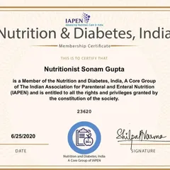 I am a proud member of Nutrition and Diabetes, India, a core group of IAPEN. This membership reflects my specialized focus on managing and even reversing diabetes through advanced nutritional care.