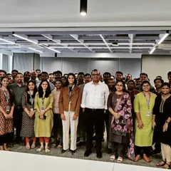 A group photo with the incredible team at Techwave. It was inspiring to see their energy and discuss how the principles of grit and process from sports can apply to the corporate world.