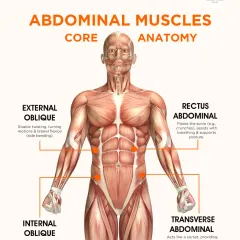 This diagram of the abdominal muscles shows the core anatomy we focus on in Pilates. A strong core is essential for balance, flexibility, and protecting your spine from injury.